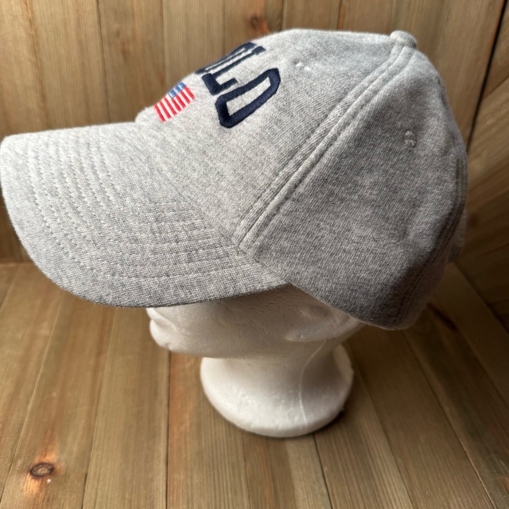 Polo Ralph Lauren American Flag Gray Fleece Baseball Cap Snap Back Unisex Adult - Picture 2 of 8